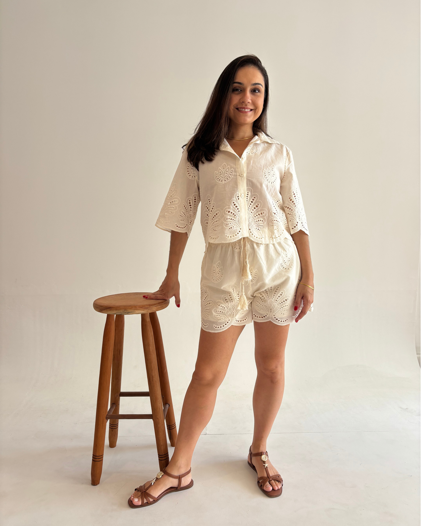 Conjunto Lua em laise 100% algodão