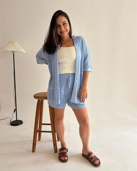 Conjunto tricot colete e short Milena