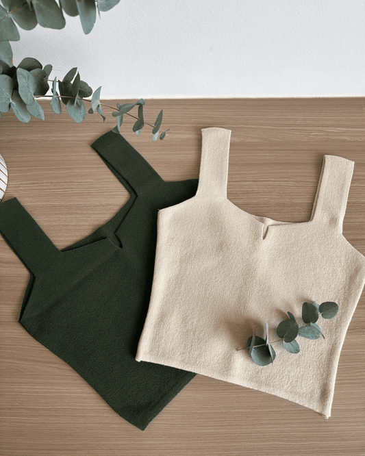 Cropped tricot modal decote Bruna