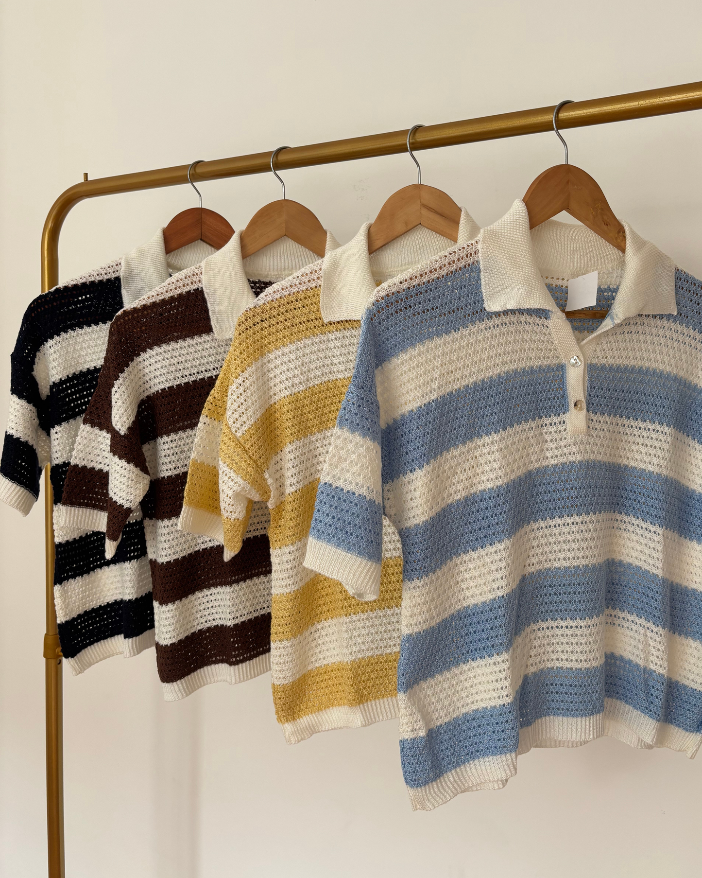 Blusa tricot gola listras Joana