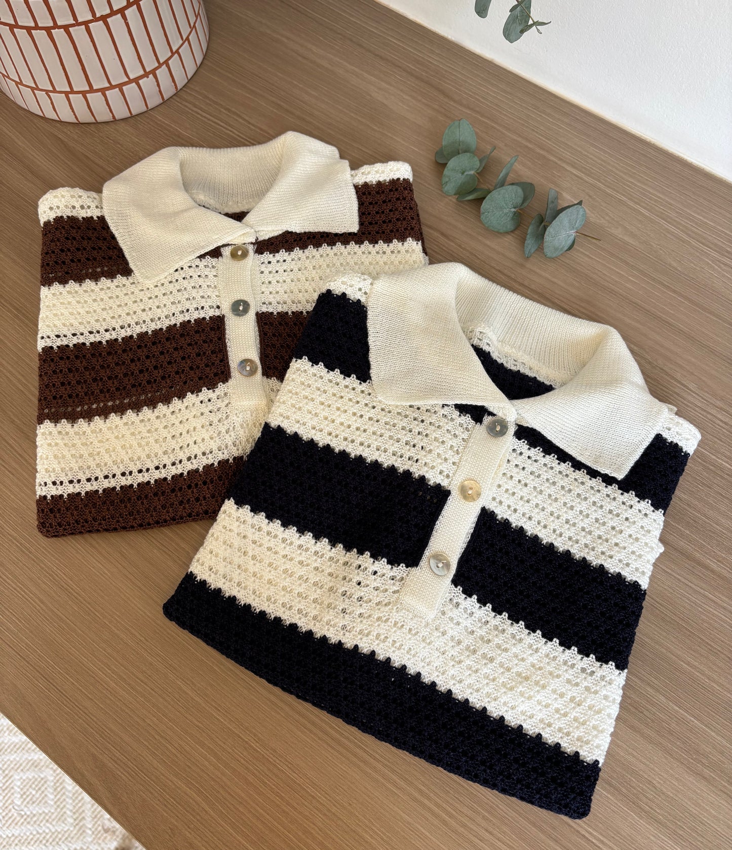 Blusa tricot gola listras Joana